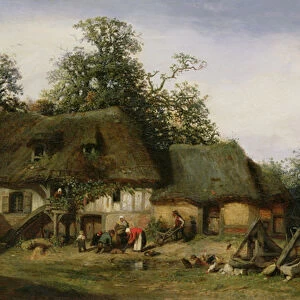 A Farm in Normandy (oil on canvas)
