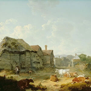 A Farmyard, Otford, Kent, 1793 (oil on panel)
