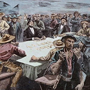 The Faro Players, 1891 (coloured engraving)