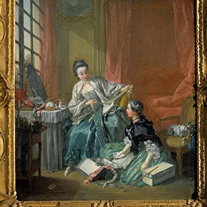 The Fashion Merchant Painting by Francois Boucher (1703-1770). 1746. Stockholm