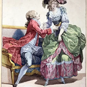 Fashion plate of 1785 (colour engraving)