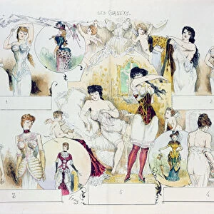 Fashion plate for La Vie Parisienne depicting corsets, c
