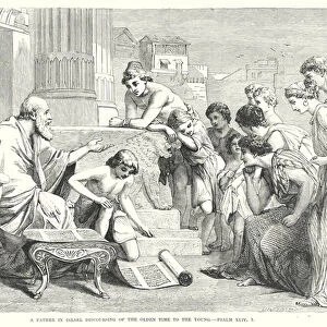 A Father in Israel discoursing of the Olden Time to the Young, Psalm XLIV, 1 (engraving)