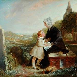 His Fathers Grave (oil on panel)