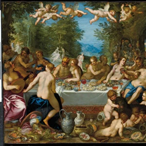 The feast of the gods: The marriage of Bacchus and Ariadne, 1602 (oil on copper)