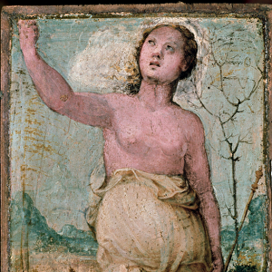 Female figure. 16th century (painting on wood)