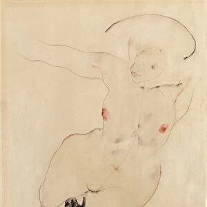 Female nude, 1912 (w / c & pencil on paper)
