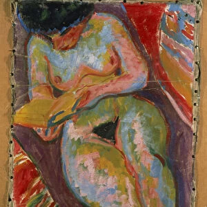 Female Nude (Reading) 1909 (oil on canvas)