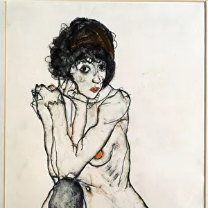 Female Nude Seated (Watercolour Drawing, 1914)