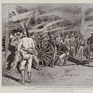 The Fighting in Manila, United States Troops in Action at Calumpit (litho)