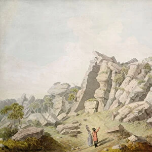 Figures at Brimham Crags (w / c on paper)