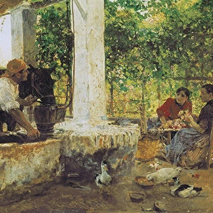 Figures under a lattice, 1891 (oil on canvas)