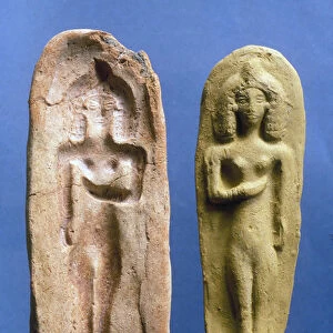 Figurine of a fertility goddess and the mould from which it was cast, c