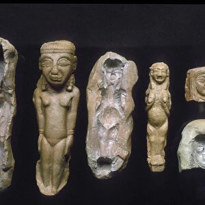 Figurines of fertility goddesses and the moulds from which they were cast, c