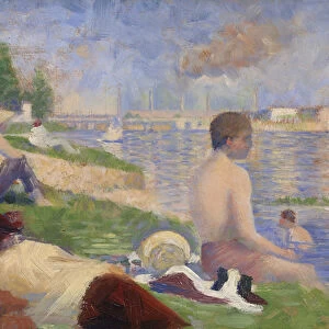 Final Study for Bathers at Asnieres, 1883 (oil on panel)