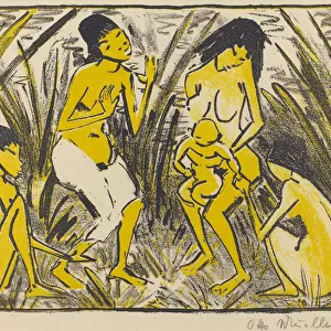 Finding of Moses (Auffindung des Moses), c. 1920 (lithograph in black and gold)