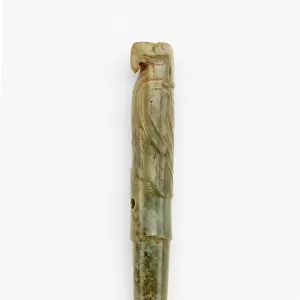 Finial (?) in the form of a standing bird, c. 2500 - 2000 BC (jade, nephrite)