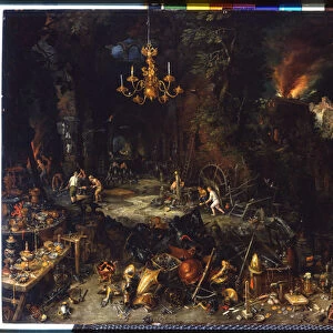 The fire by Brueghel Jan I (1568-1625) 1621 (oil on canvas)