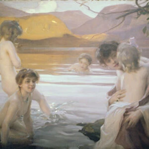 The First Bath (oil on canvas)