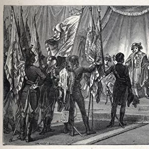 First coalition: Joachim Murat (1767-1815) presents to the Executive Board the flags