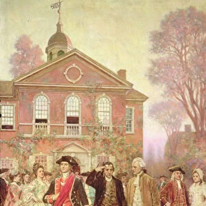 The First Continental Congress, Carpenters Hall, Philadelphia in 1774, 1911 (oil on canvas)