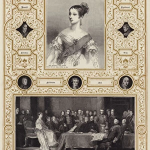 The First Council of Her Majesty the Queen, Kensington Palace, 20 June 1837 (colour litho)