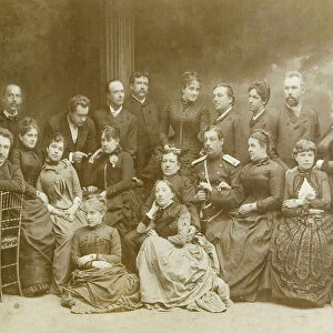 The first Dramatic Theatre Group in Warsaw (Varsovie en Pologne) (Poland). Albumin Photo, 1866. The State Central A. Bakhrushin Theatre Museum, Moscow