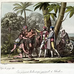 The first Indians who appeared in Columbus - in "The Old and Modern Costume"by Dr. Jules Ferrario, 1819-1820 ed. Milan