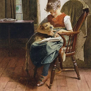 The First Lesson, 1897 (watercolour heightened with white, on card)