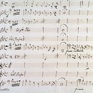 First page of musical score of minuet in Armida by J Haydn (1784)