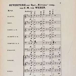 First Page of the Overture for the opera Silvana