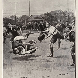 The First Rugby Football Match played against a Japanese Team (litho)