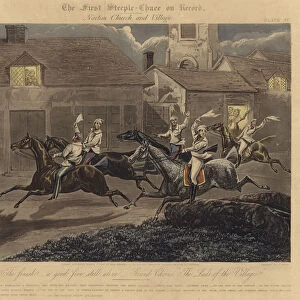 The First Steeplechase on Record (colour litho)