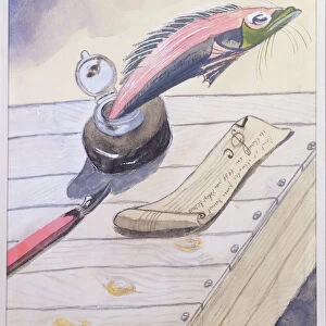 The Fish Jumping out of the Inkpot, written and illustrated for Daniel Milhaud by Robert
