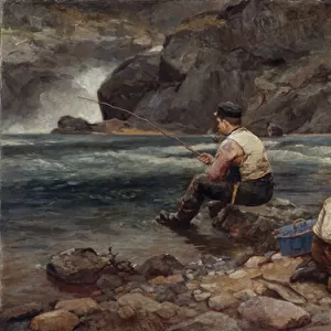 Fisherman and children, 1913
