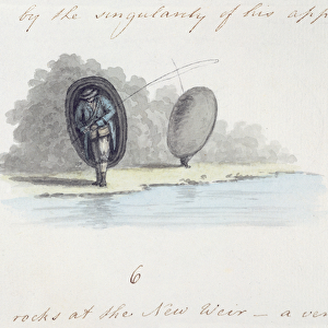 Fisherman, from the Journal of a tour down the Wye, printed in 1786 (pen