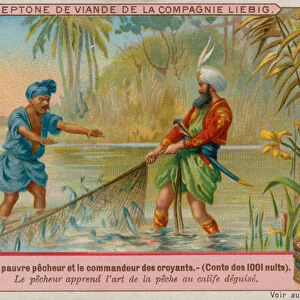 The Fisherman Learns To Fish From The Disguised Caliph (chromolitho)