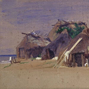 Fishermens huts on the coast (w / c on paper)