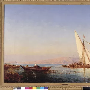 Fishing in Marseille Painting by Felix Ziem (1821-1911) 1911 Mandatory mention: Collection foundation regards de Provence, Marseille
