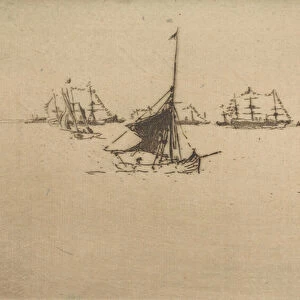 The Fleet: Evening, from a set of twelve etchings entitled The Naval Review, 1887 (etching)