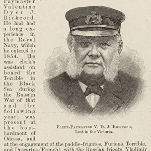 Fleet-Paymaster V D J Rickcord, lost in the Victoria (engraving)