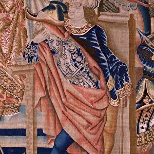 Flemish tapestry. Passing the red Sea (Paso del Mar Rojo). Ca 1490. Detail