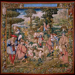 Flemish tapestry. Series The Foundation of Rome: Faustulus meets Romulus and Remus. Cartoonist Barend van Orley (?). Brussels manufacture. 1525-1530