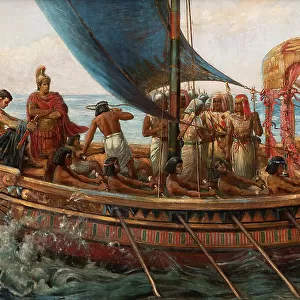 The Flight of Antony and Cleopatra from the Battle of Actium, 1897 (Oil on canvas)