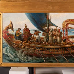 The Flight of Antony and Cleopatra from the Battle of Actium, c. 1897 (oil on canvas)
