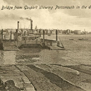 The floating bridge at Gosport (b / w photo)