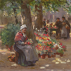 The Flower Seller, 1912 (oil on board)