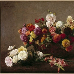 Here are flowers of mid summer Painting by Henri Fantin Latour (Fantin-Latour