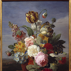 Flowers in a Vase Painting by Jan Frans Van Dael (1764-1840) (ec. flam. ) 1810 Dim