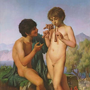 The Flute Lesson, 1858 (oil on canvas)